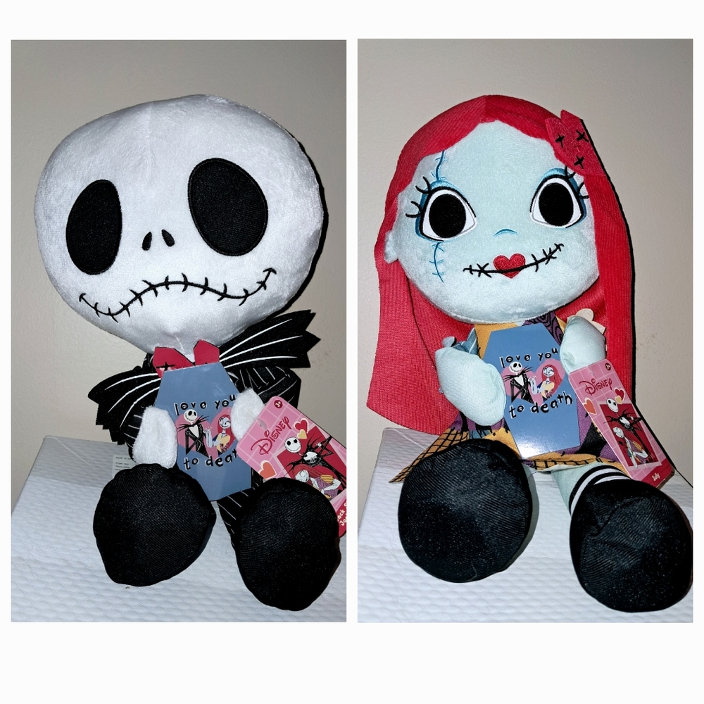 NEW Disney The Nightmare Before Christmas • Large 17" Jack Skellington & Sally